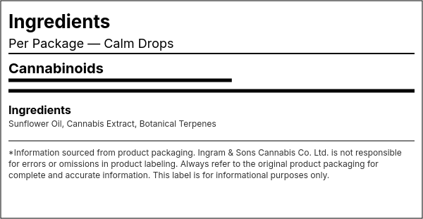 Ingredient list — Calm Drops