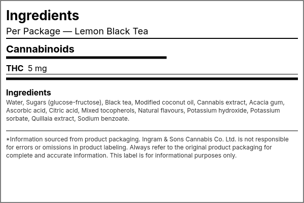 Ingredient list — Lemon Black Tea