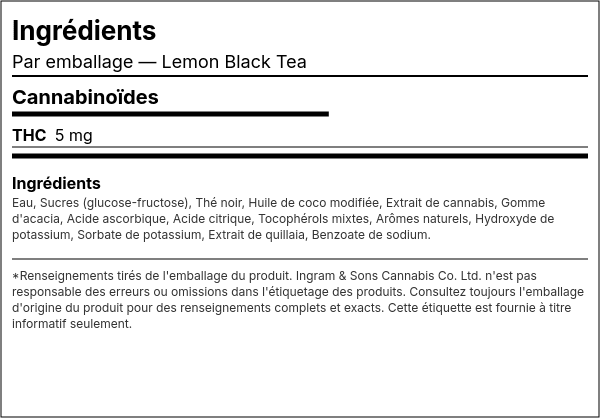 Liste d'ingrédients — Lemon Black Tea