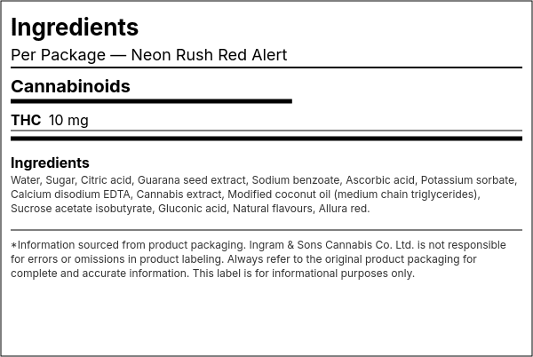 Ingredient list — Neon Rush Red Alert