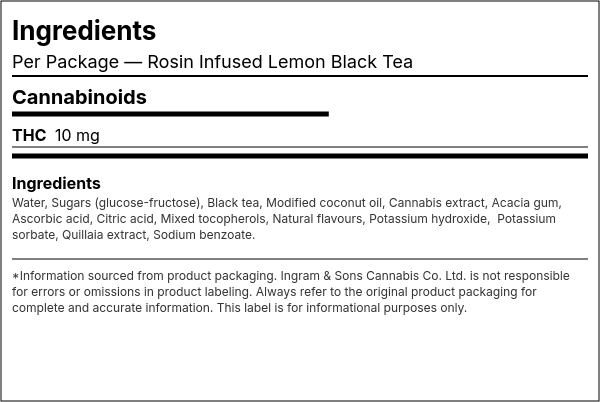 Ingredient list — Rosin Infused Lemon Black Tea