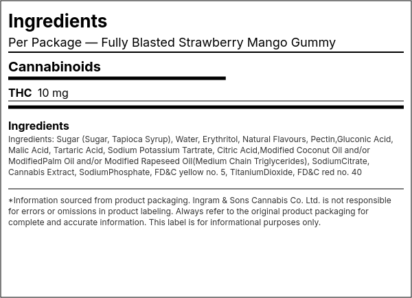 Ingredient list — Fully Blasted Strawberry Mango Gummy
