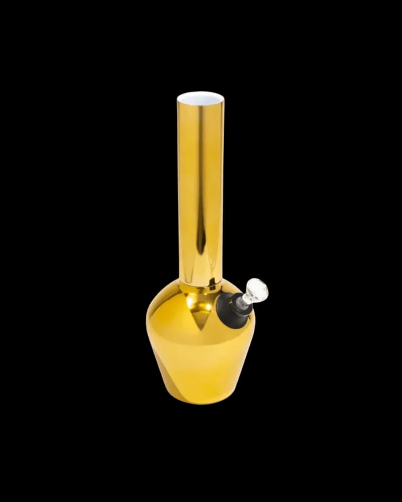 Chill Limited Edition yellow steel bong with straight tube design and carb hole