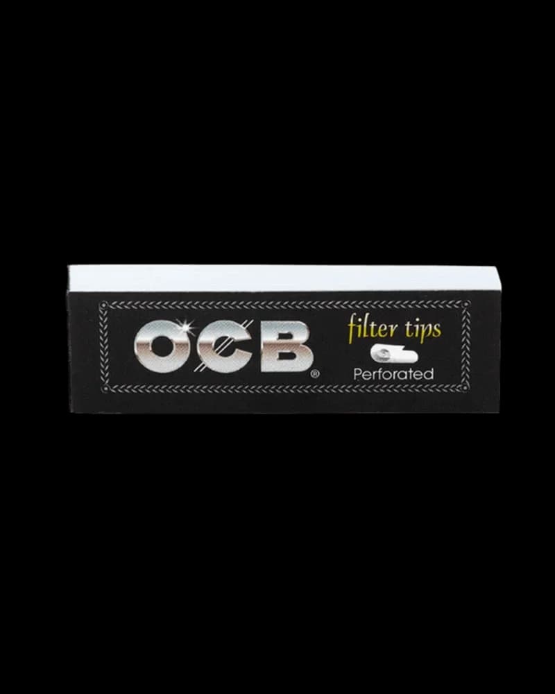 OCB filter tips perforated rolling papers booklet, 50-pack cannabis rolling supplies