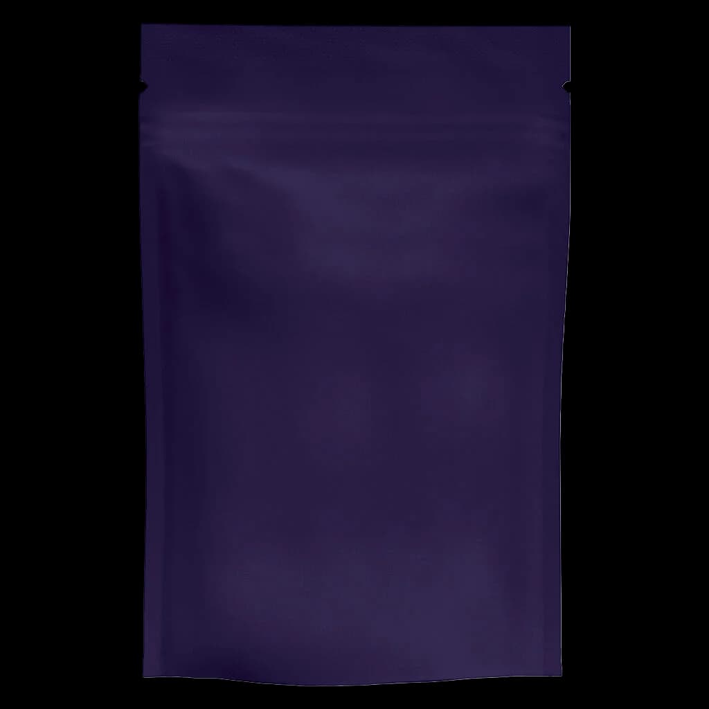 Deelish Pretty Sweet Sativa 3.5g dried flower in dark purple mylar pouch with white zipper tabs