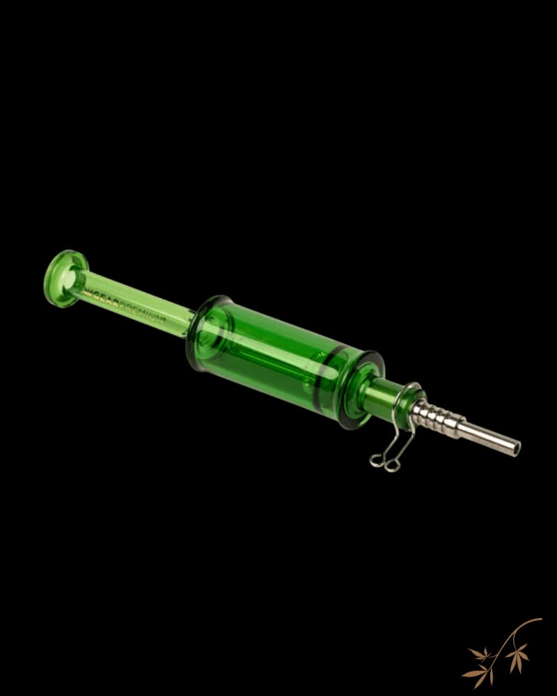 Dab rig GEAR Premium Dabmolisher Showerhead Perc de 9 po en verre borosilicaté vert avec clou et clip en métal