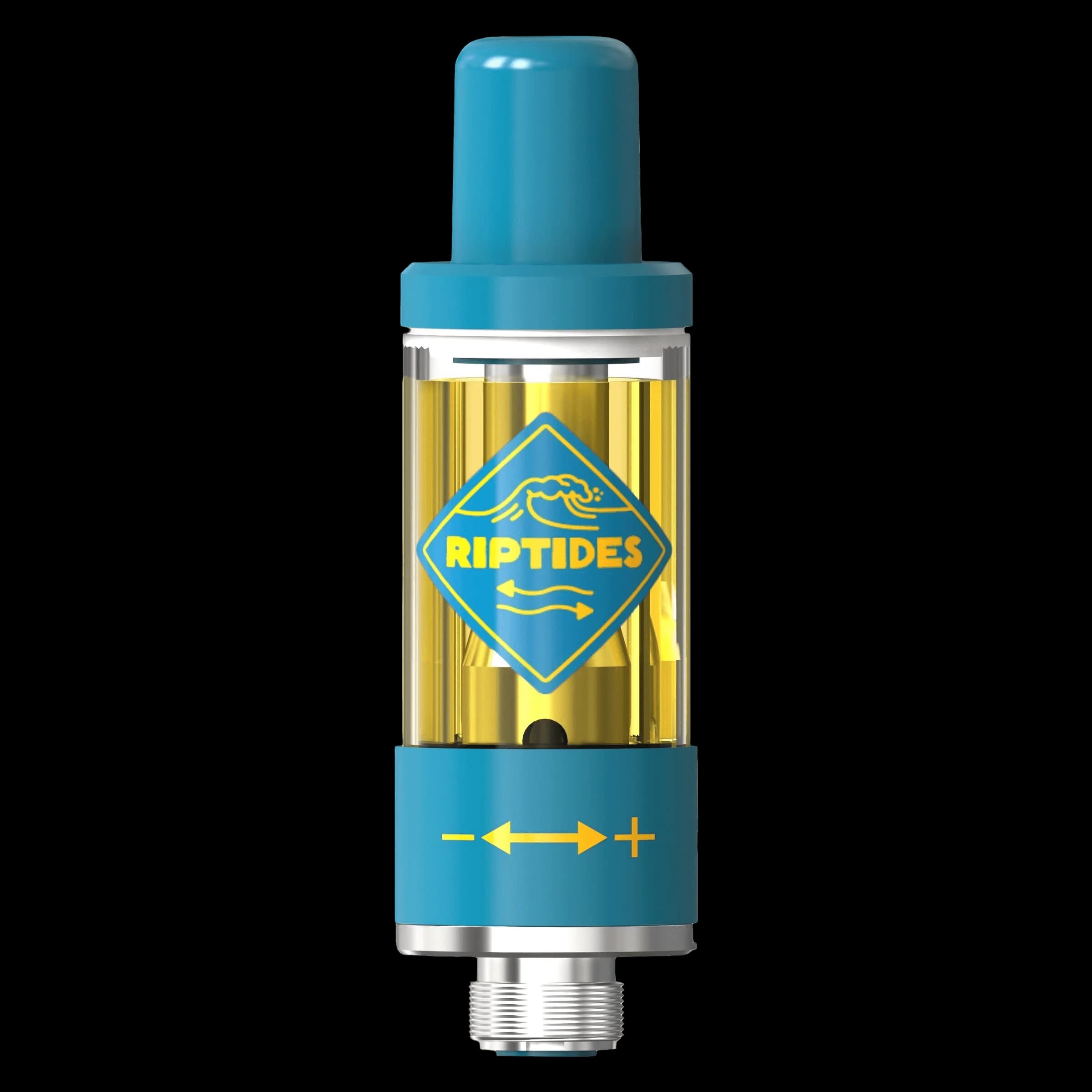 Cartouche de vapotage cannabis 510 Liquid Diamonds Frozen Orchard de Riptides avec design sarcelle et jaune