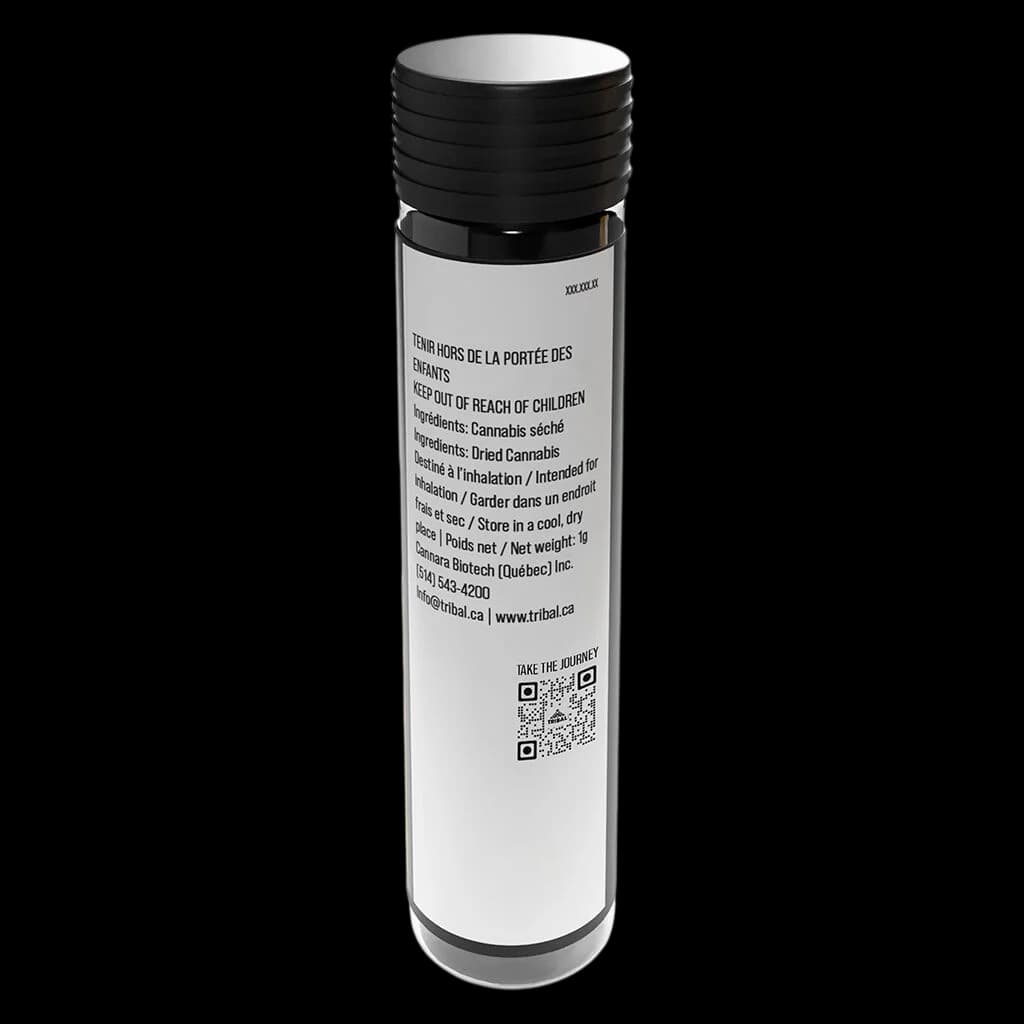 Tribal Cuban Linx ceramic tip pre-roll, 1g, in white tube with black cap