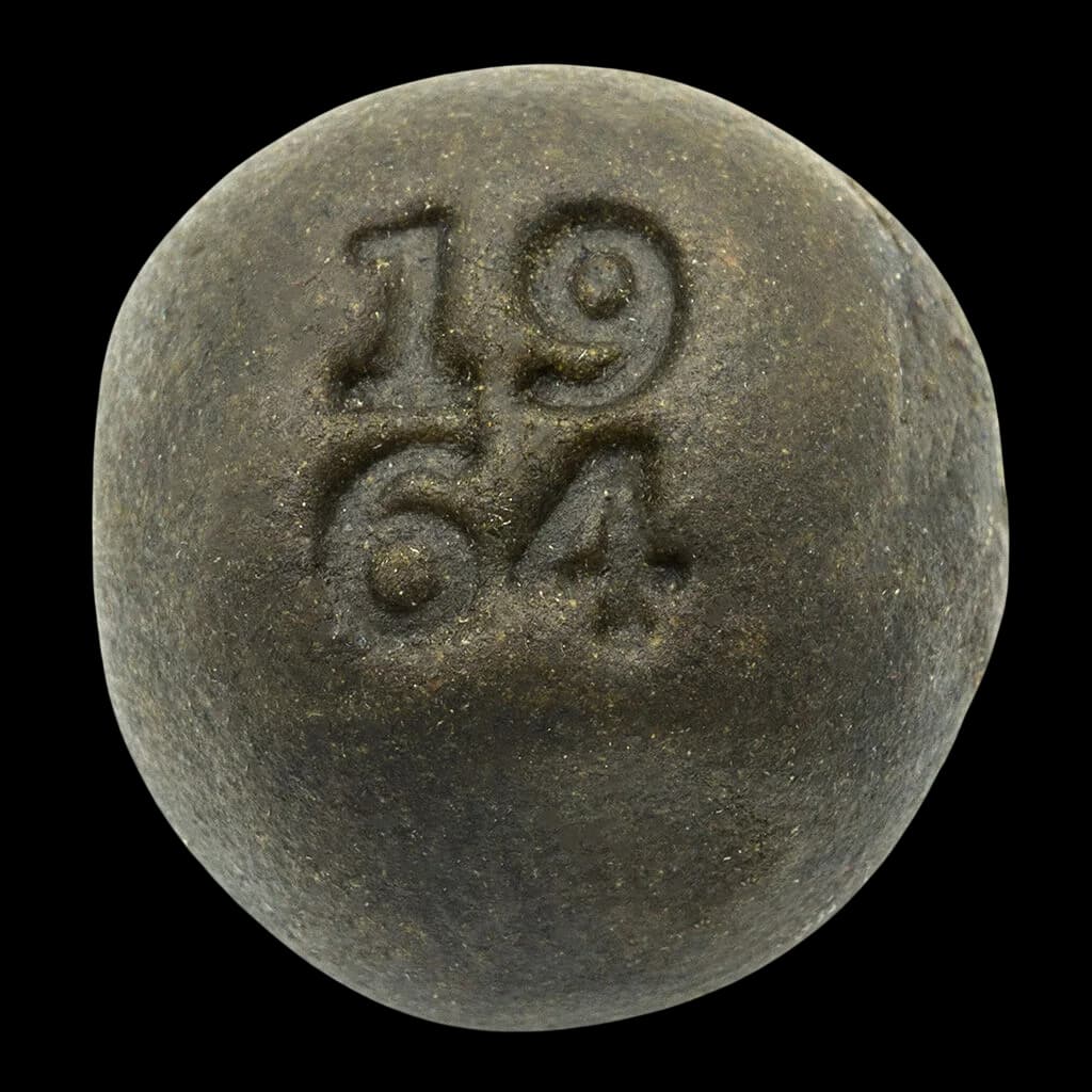 1964 Lebanese Hash, single rounded ball with embossed weight marking, cannabis concentrate