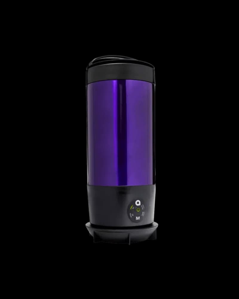 Ardent FX Decarboxylator with purple glass chamber, black base, and control dial for cannabis preparation