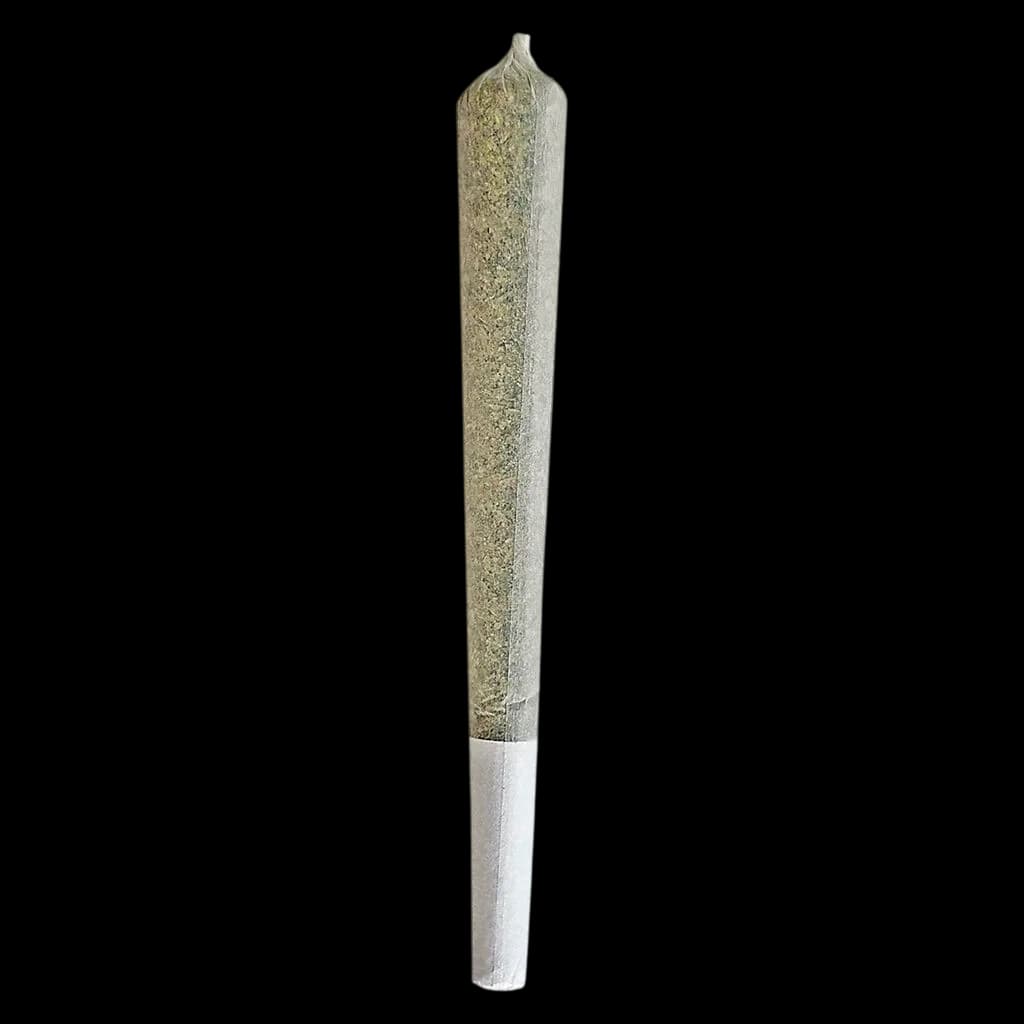 Pomelo Skunk pre-roll by Victoria Cannabis Company with white filter and cannabis flower visible