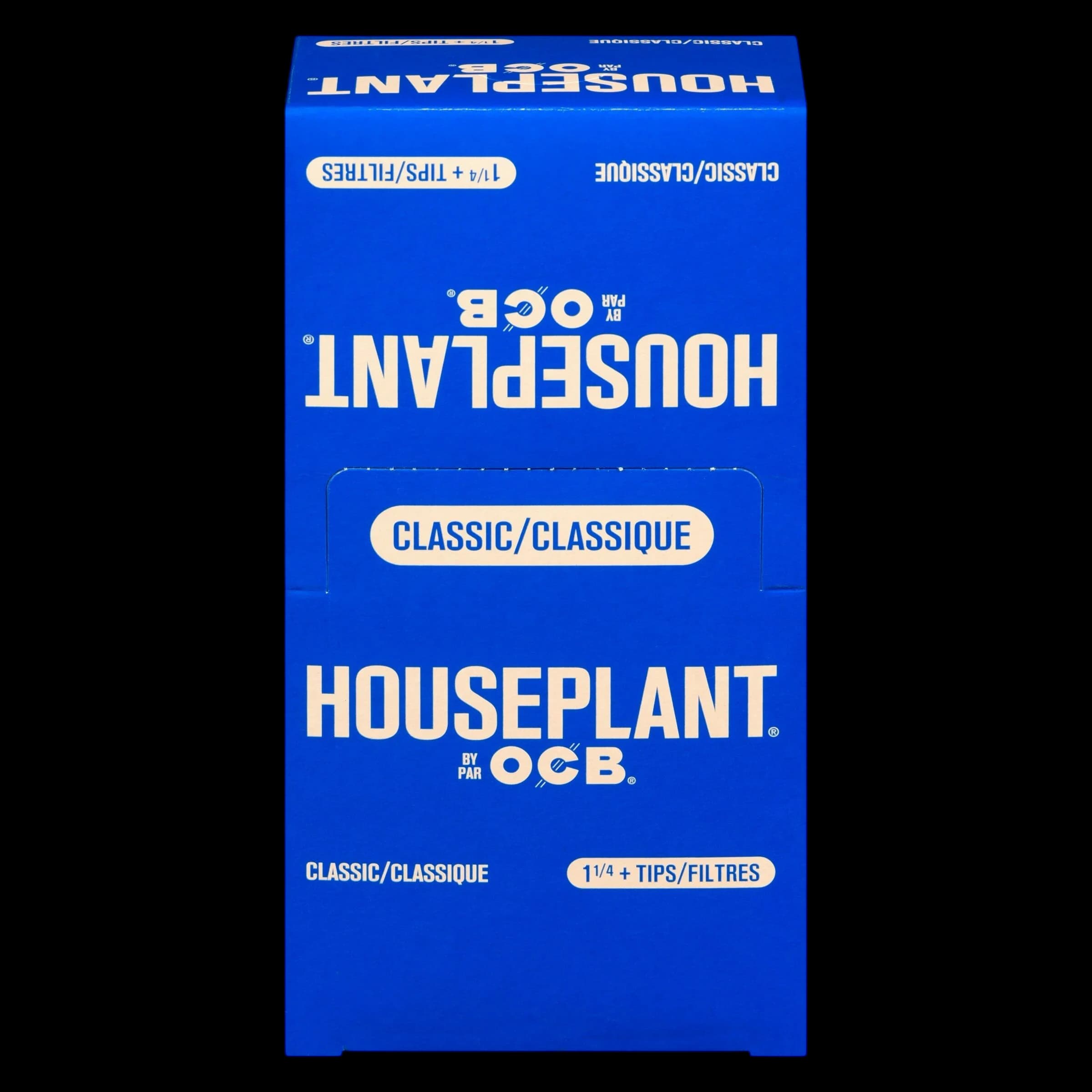 Houseplant by OCB Classic 1 1/4 rolling papers with tips, blue packaging