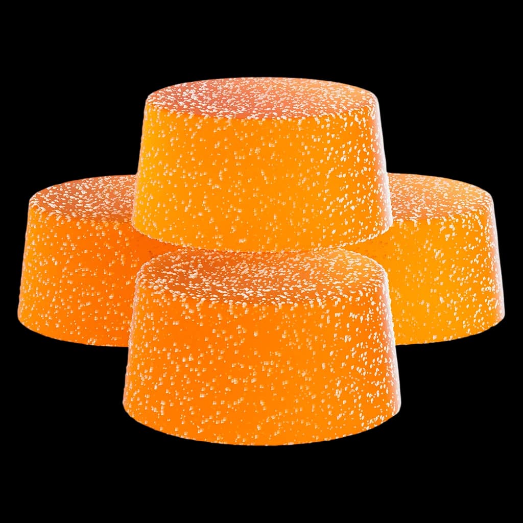 BIGGIES Orange Creamsicle soft chews multipack, four orange sugar-coated cannabis gummies