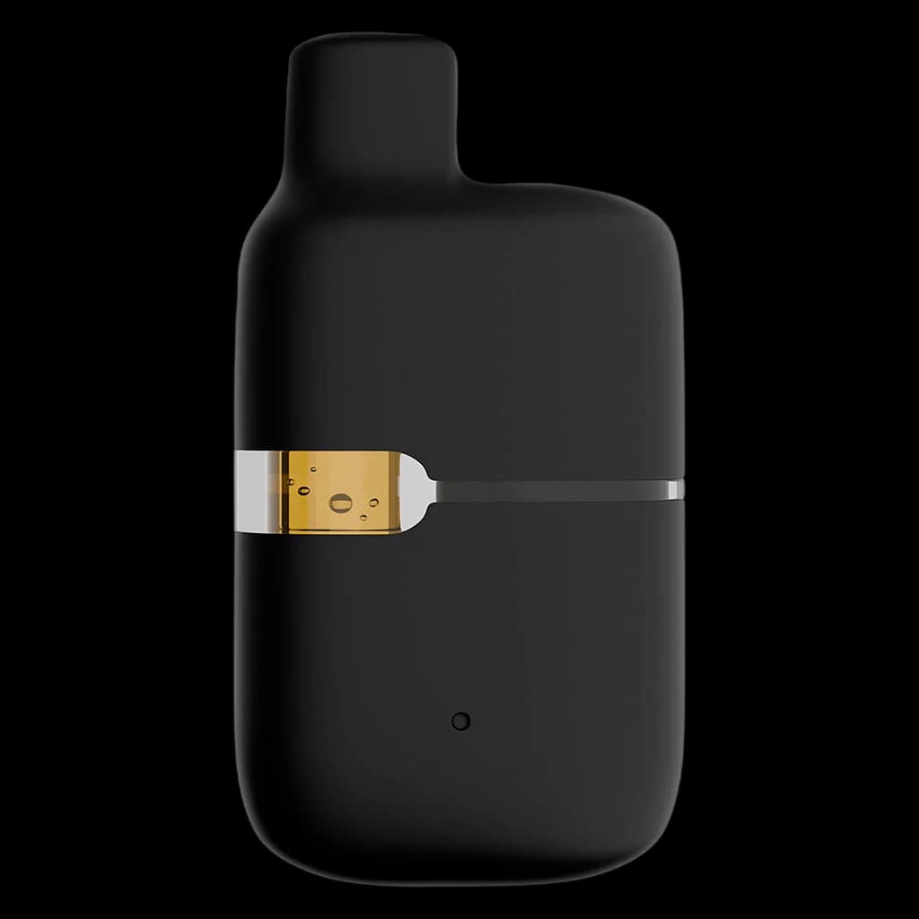 Glacial Gold Banger all-in-one disposable vape pen with black matte finish and gold-tinted cartridge window