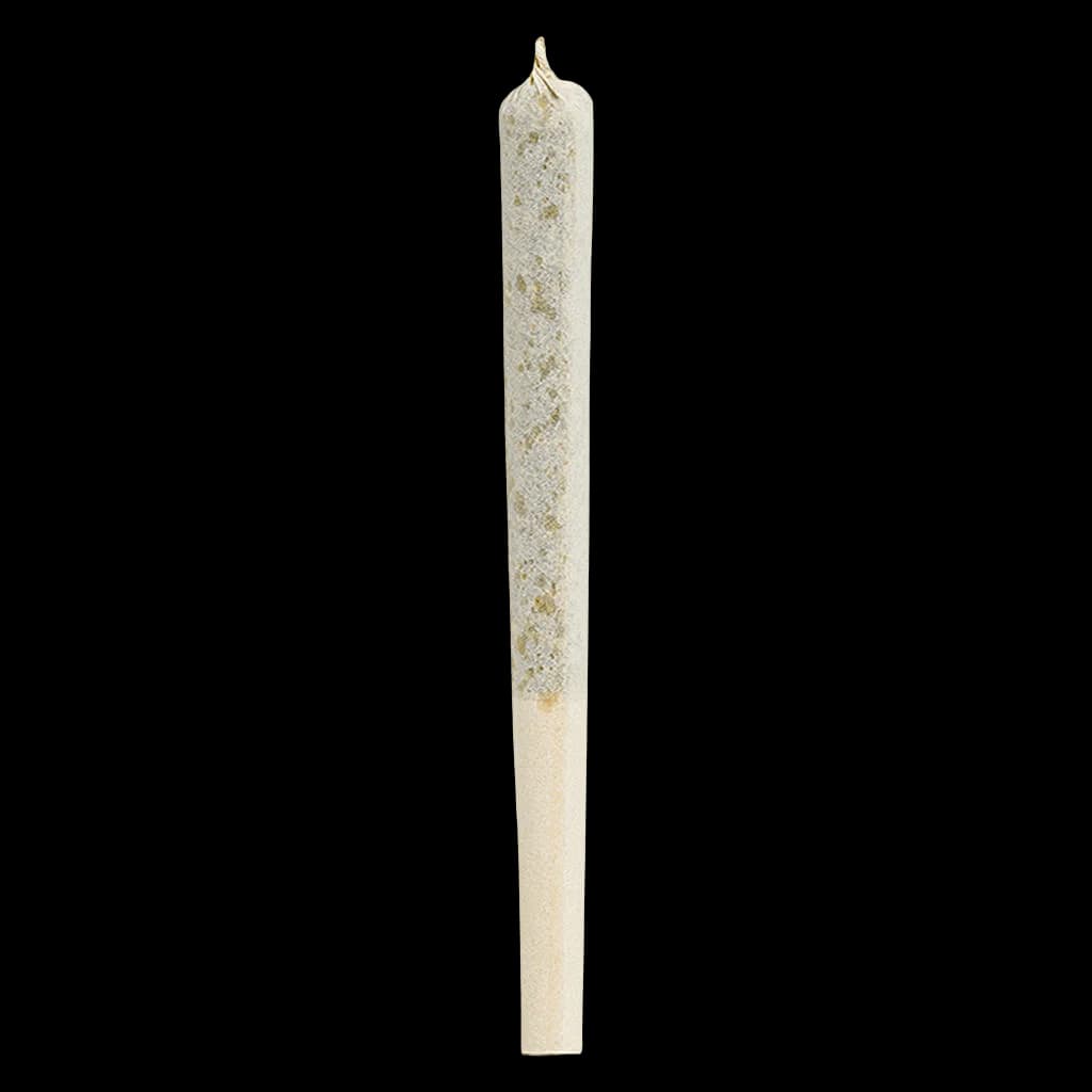 1964 Comatose cannabis pre-roll with light green flower and natural paper wrap