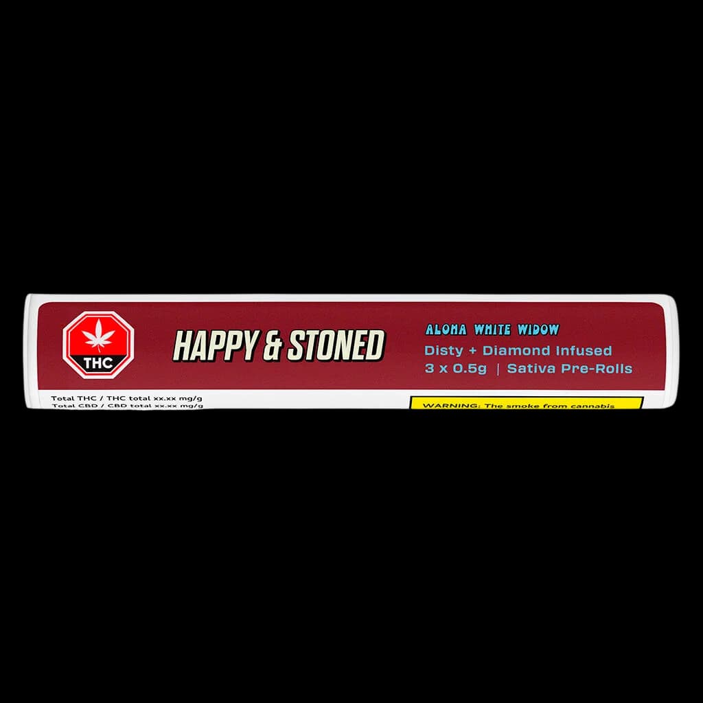 Happy & Stoned Aloha White Widow Liquid Diamond Infused 3 x 0.5g sativa pre-rolls pack