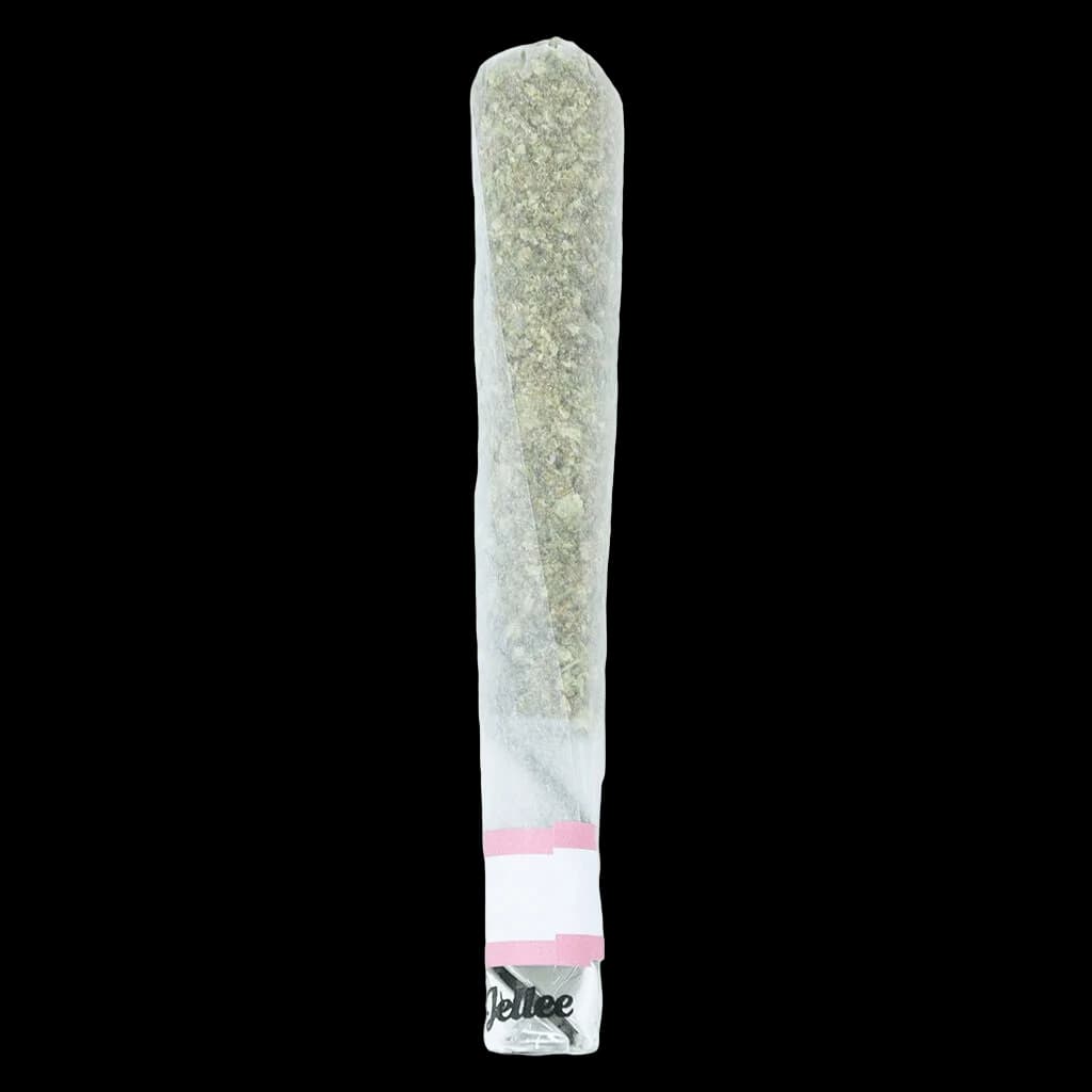Pré-roulé infusé Hash Hole Jellee avec cannabis vert clair et bande filtre rose