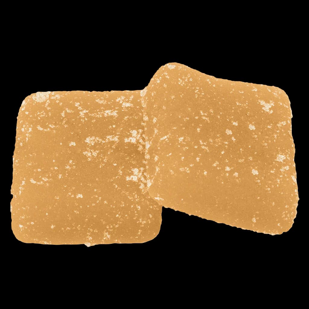 Wyld Real Fruit Sour Peach Mango 3:1 CBG:THC soft chews dusted with sugar coating