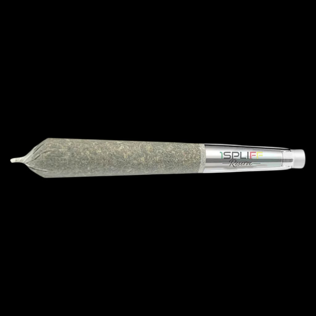 Pré-roulé premium Candy Rain de 1Spliff Reserve avec embout en verre et filtre argenté
