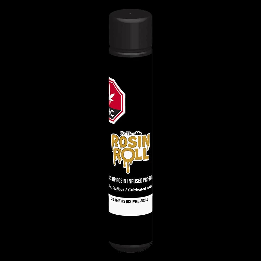 Be Humble Rosin Roll 2g rosin-infused pre-roll with glass tip in black tube packaging