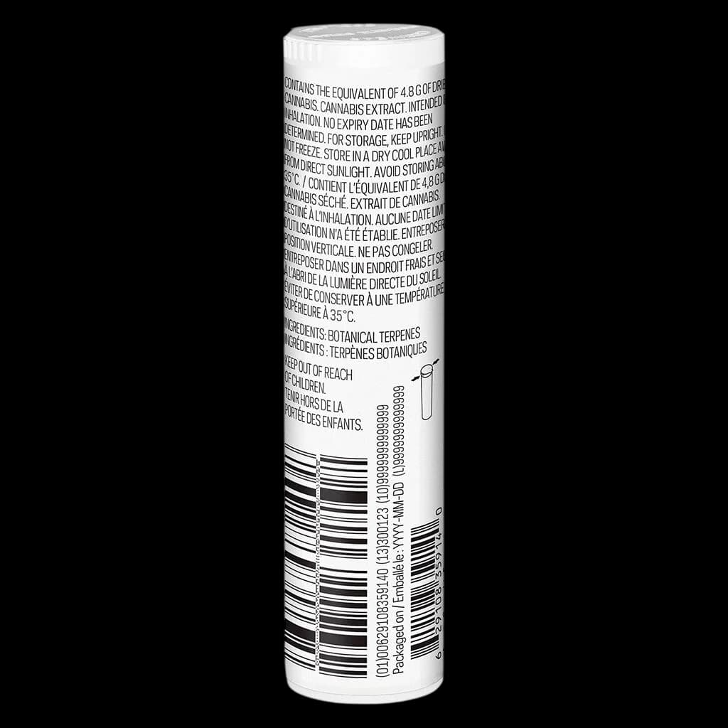 Tasty's Green Apple 510 Thread Cartridge rear label showing regulatory text, ingredients, storage instructions, and barcode
