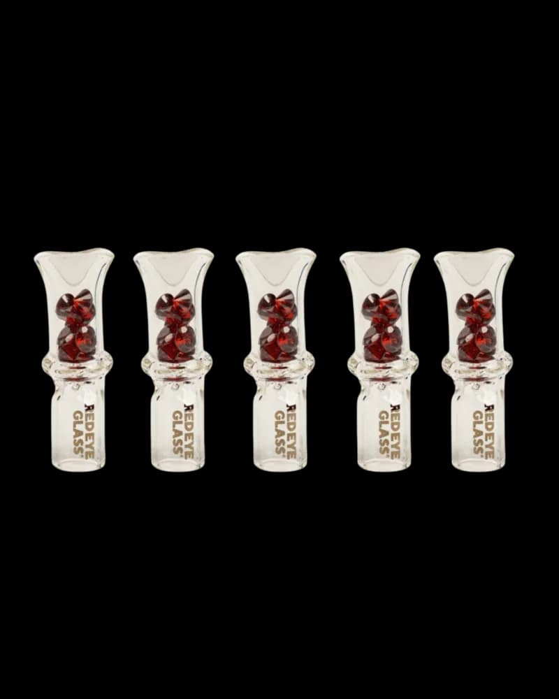 Accessoire en verre Red Eye Tek Large Bling Tip, paquet de 5, avec design orné de strass rouges
