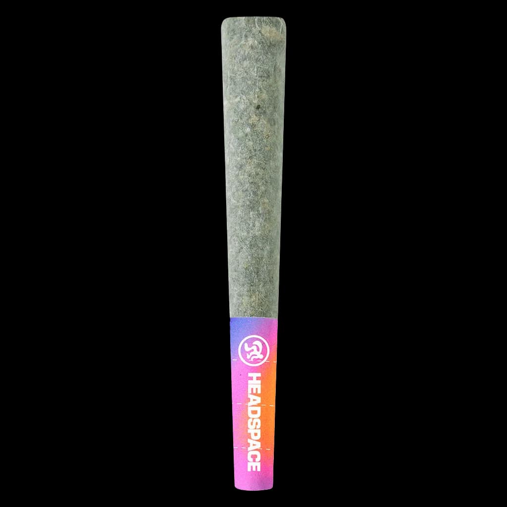 Headspace Bananacane Diamond Infused pre-roll with gradient pink and blue band label on white background