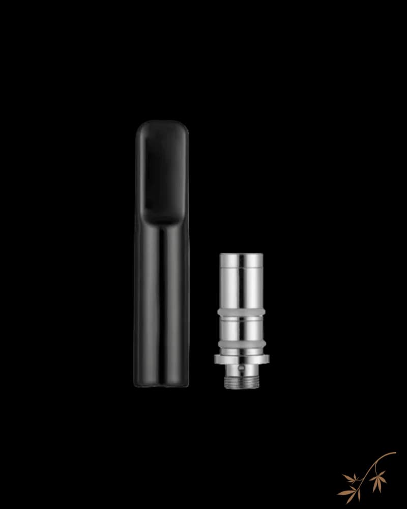 LITTL Heat 510 concentrate coil with black mouthpiece and stainless steel atomizer for cannabis dabs