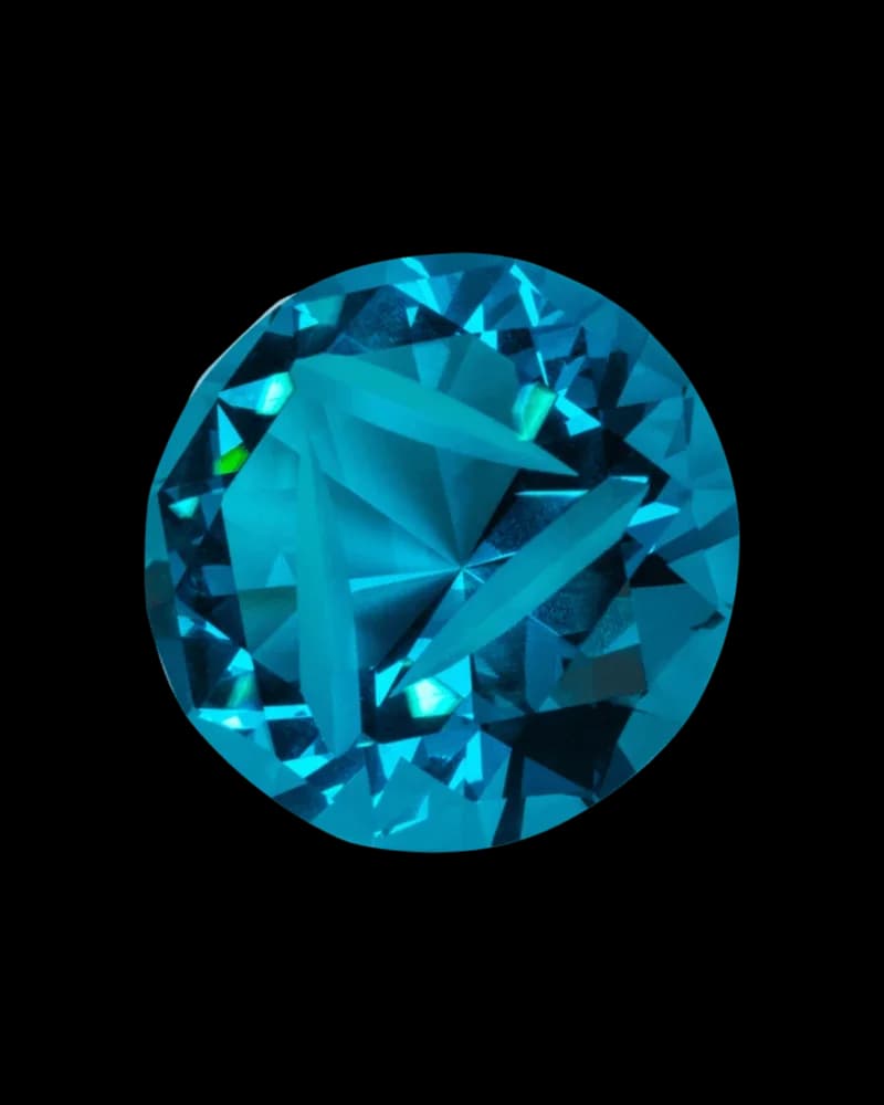 Gear Premium Diamond Channel Cap avec flux d'air directionnel, design à facettes turquoise pour pipes à eau à cannabis