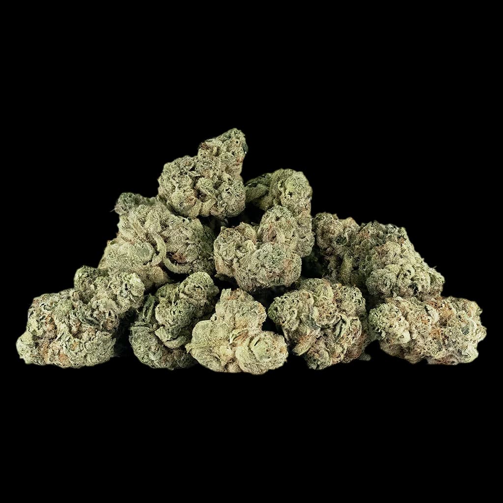 Bourgeons de fleurs séchées de cannabis Nugz Great Buy Oz avec trichomes visibles et couleur verte