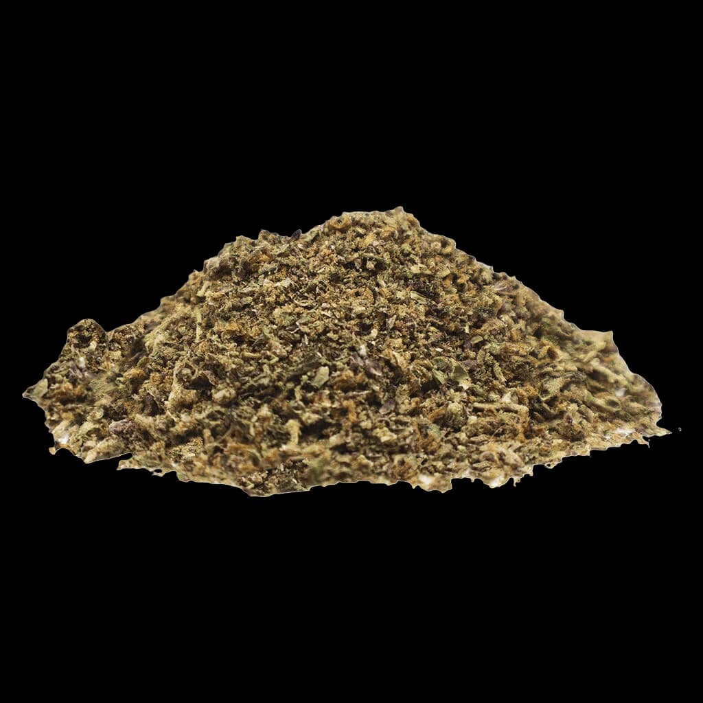 Fleur séchée moulue indica légère Windmill de Freedom Cannabis, cannabis finement moulu de couleur vert olive