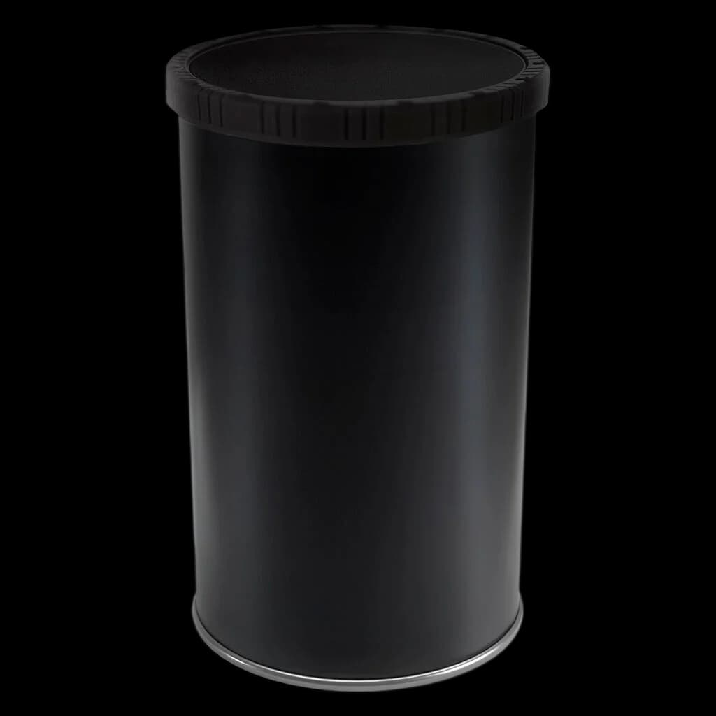 Contenant cylindrique noir avec couvercle à vis de fleurs séchées Chopper's Pick Smalls d'EastCann