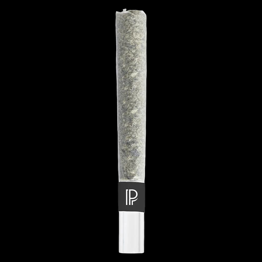 Pistol and Paris Pink Goo Bubble Hash Infused Pre-Roll with black and white filter tip