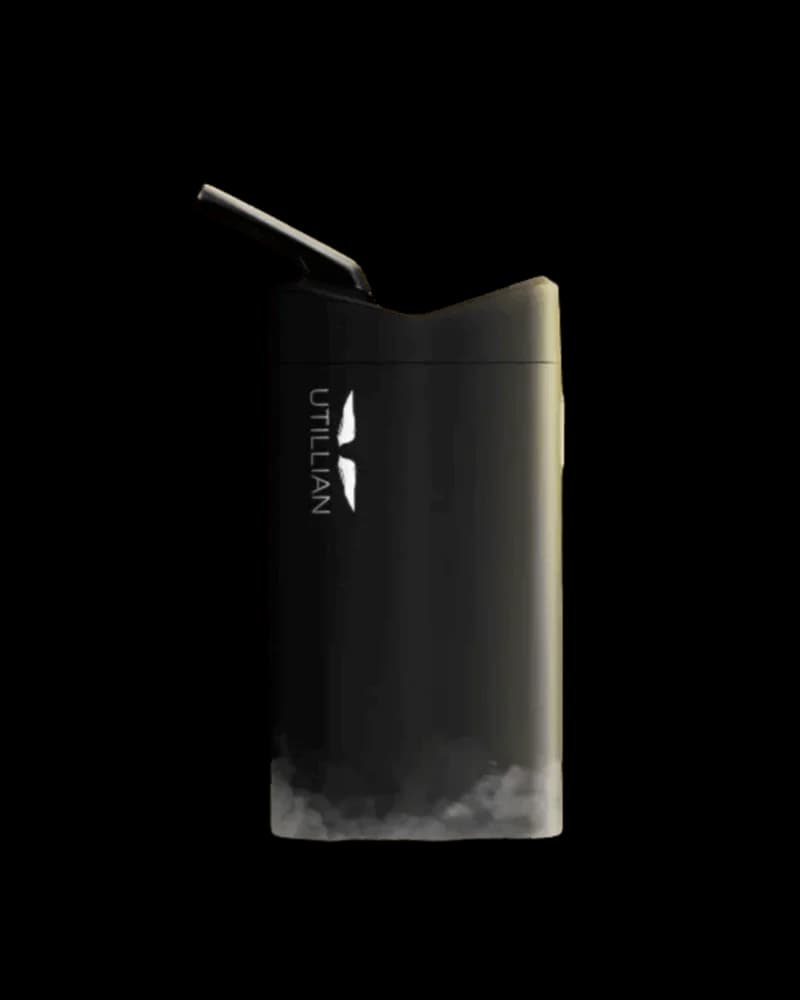 Utillian 723 portable vaporizer with black matte finish and curved mouthpiece