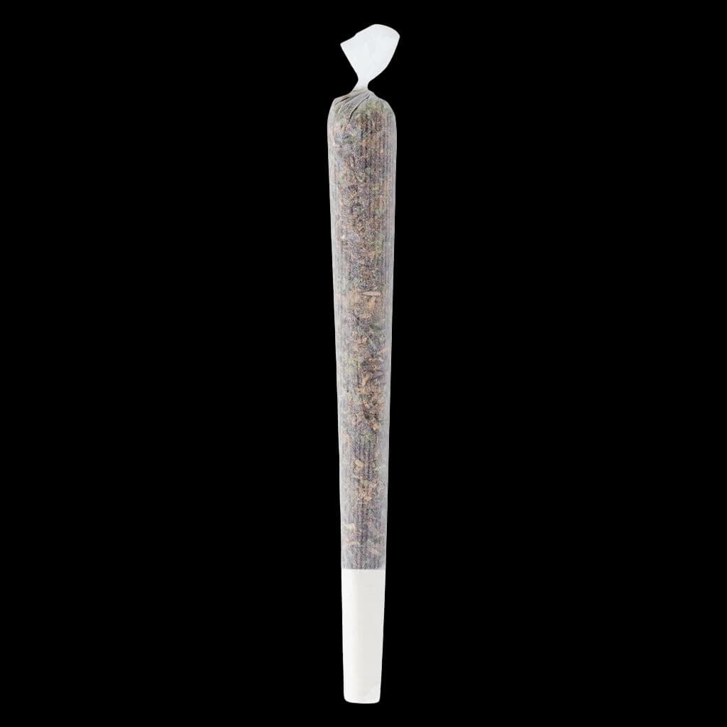 Double J's PLG #7 Pink Lemon Gas pre-roll with white filter tip and clear cellophane wrapper