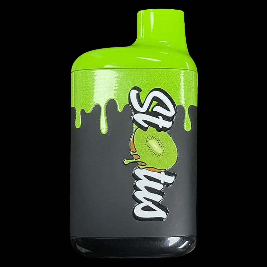 Stylo vape jetable Status Lamborkiwi Liquid Diamond avec motif de kiwi et effet de coulure vert lime