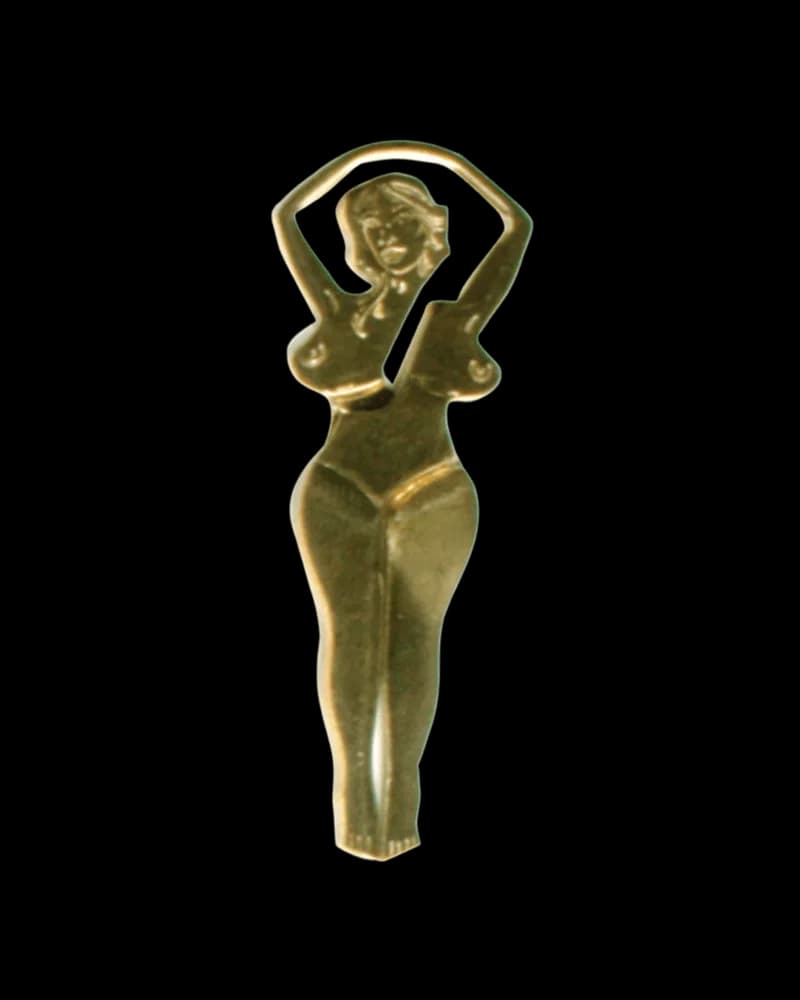 West Coast Gifts Lady Brass Clip, gold-toned metal roach clip with female figurine design