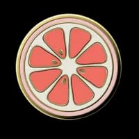 Pamplemooz grapefruit-design smell proof storage bag charm with gold chain attachment