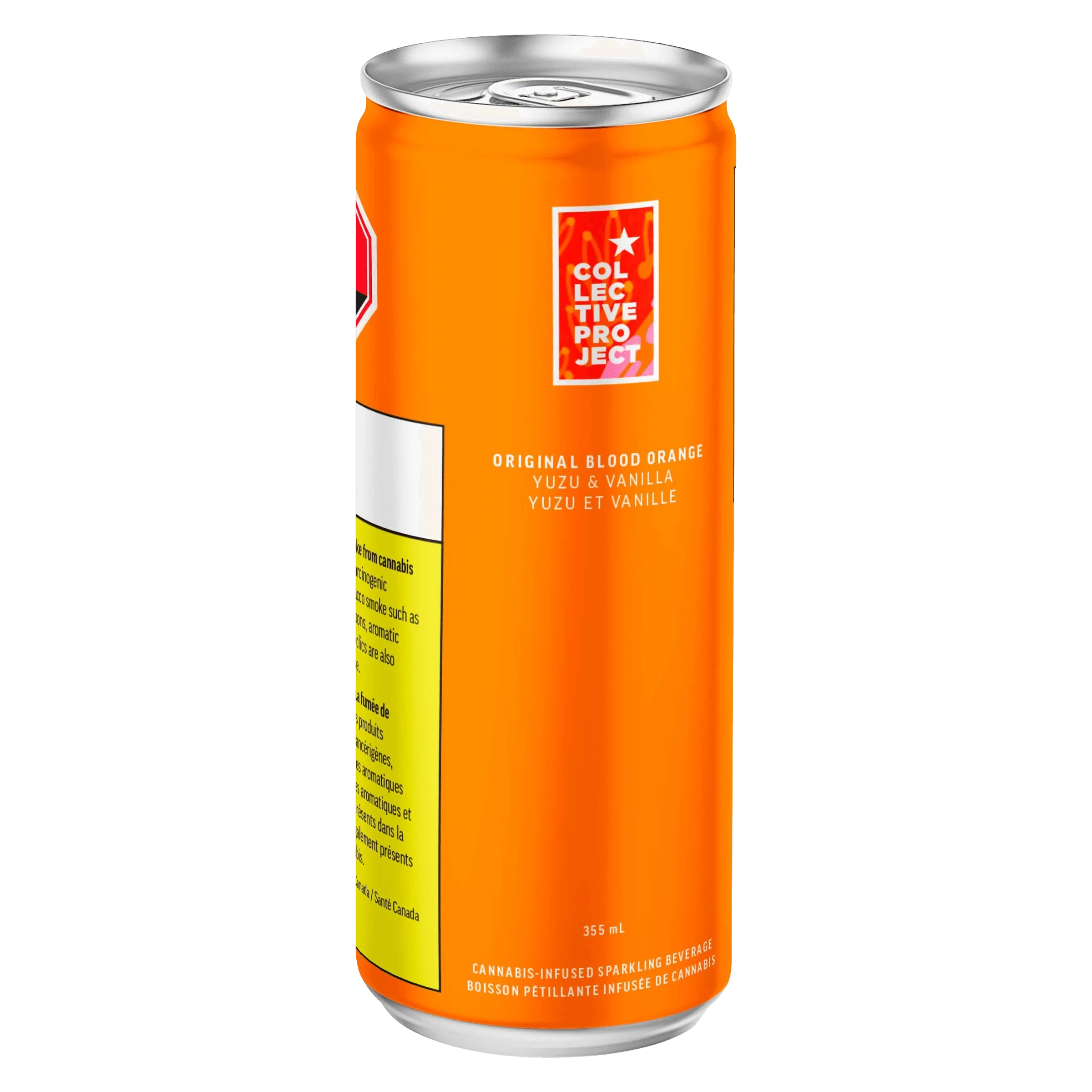 Collective Project Original Blood Orange Yuzu & Vanilla 355mL cannabis-infused sparkling beverage in bright orange aluminum can