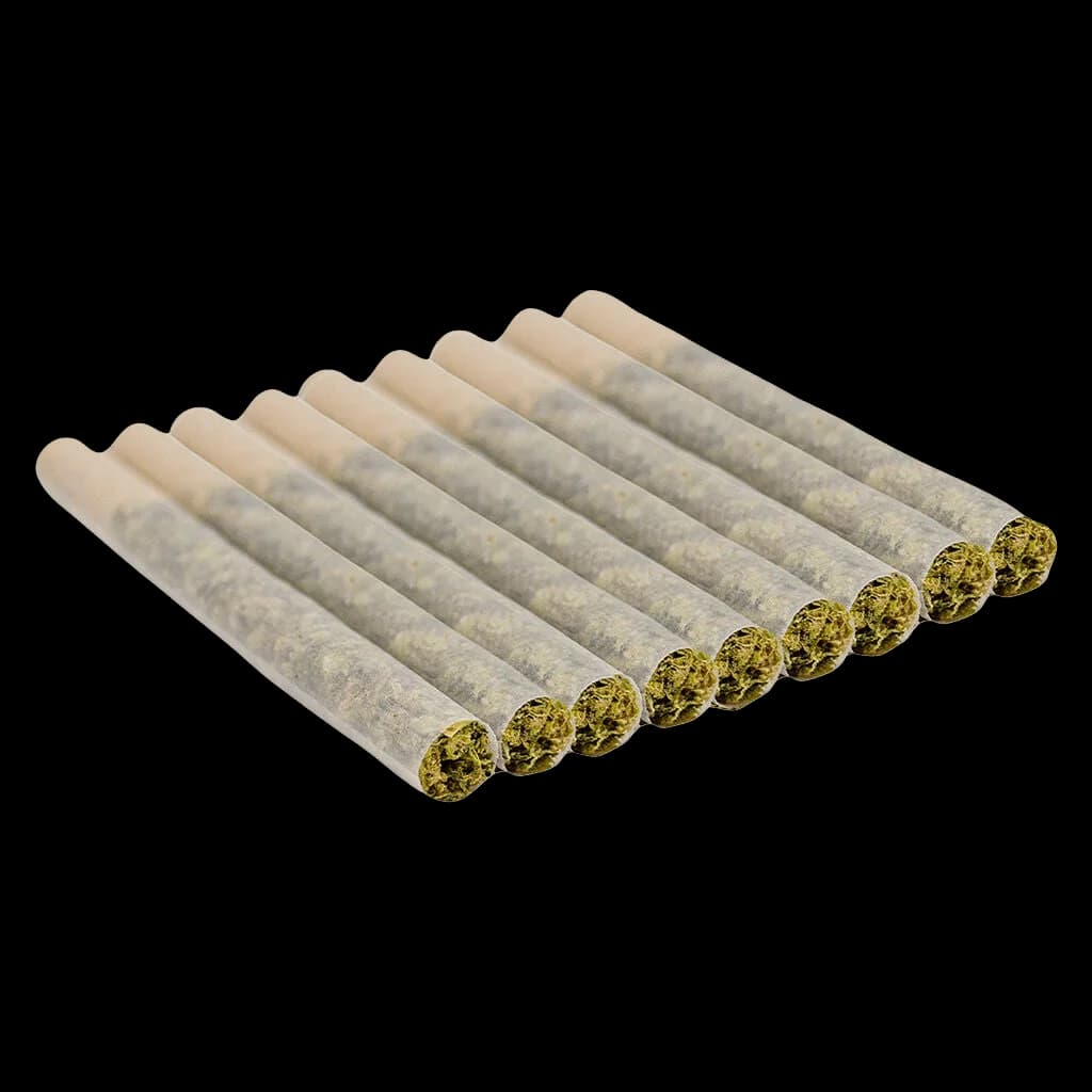 Pré-roulés CBD Super Lemon Haze de JOI Botanicals, paquet de 10 avec fleurs de cannabis visibles dans des tubes en papier
