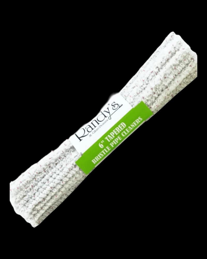 Randy's 6-inch tapered bristle pipe cleaners bundle, pack of multiple white textured cleaning tools with green product label