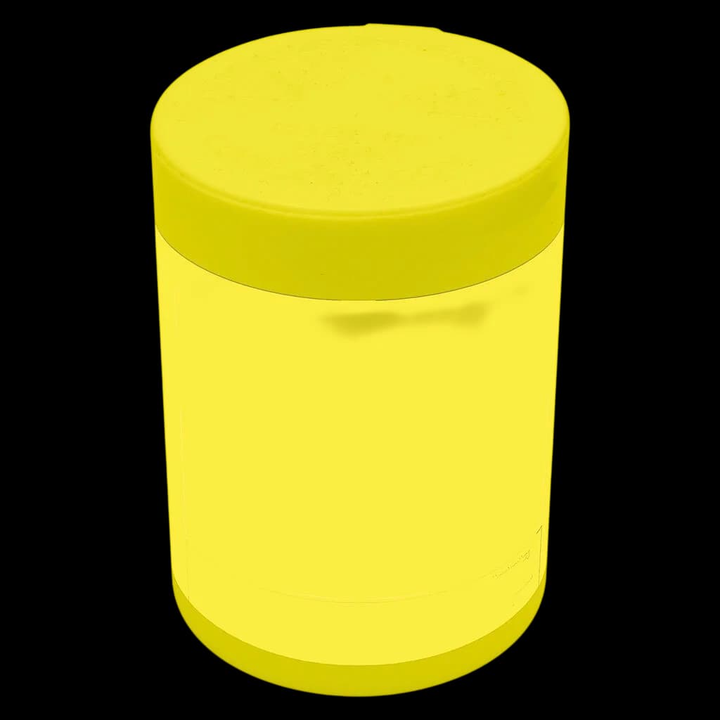 Weed Me Grind Sativa 420 pre-roll in bright yellow cylindrical container with screw-top lid