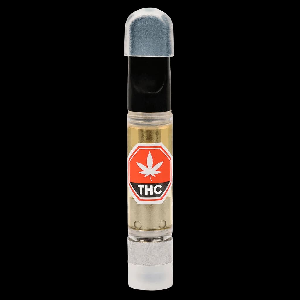 Jonny Chronic Acapulco Gold 510 thread cannabis vape cartridge with pale gold oil and blue-tinted cap