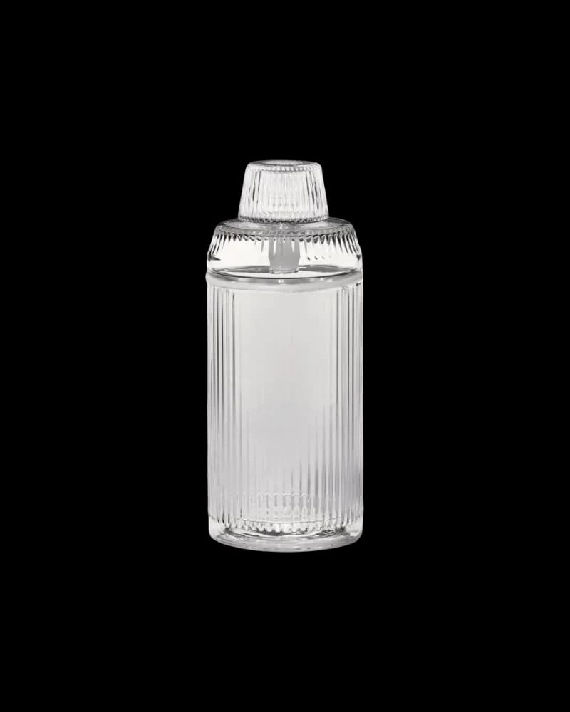 NWTN Home Deco Gravity Bong, clear glass cylindrical water pipe with ribbed texture and tiered mouthpiece