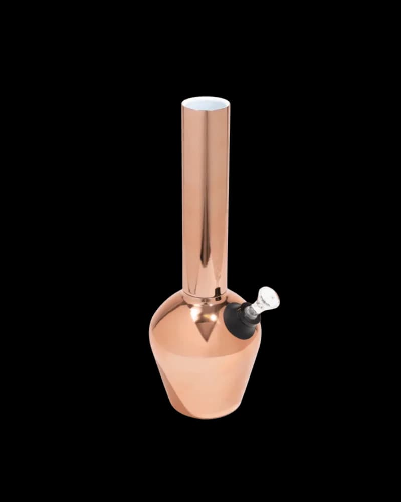 Chill Steel Pipes Limited Edition bong with rose gold finish, rounded base, and side carb hole