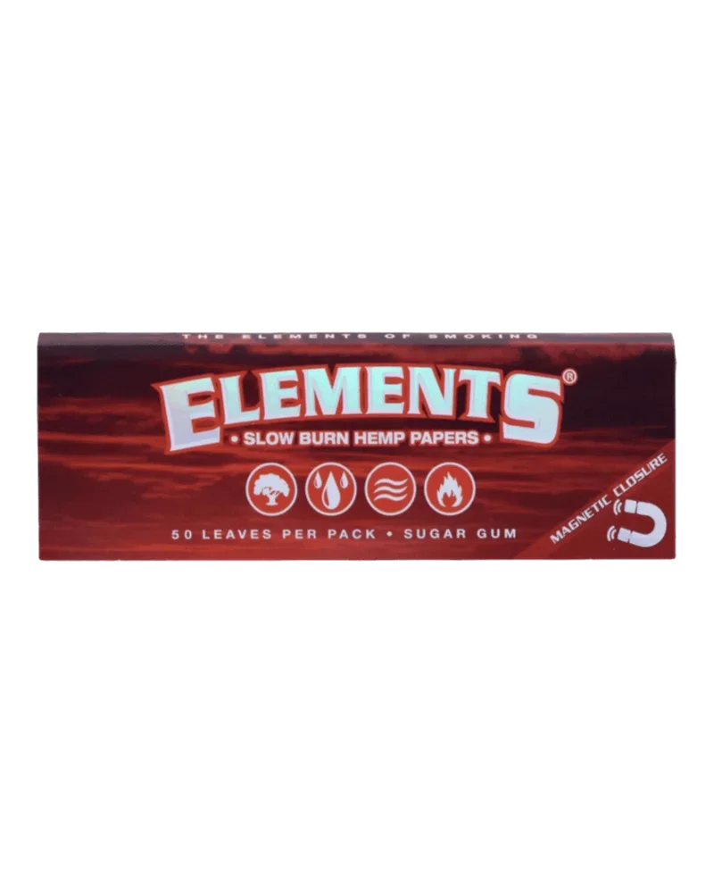 Elements Slow Burn Hemp Papers King Size rolling papers pack, 50 leaves per pack with sugar gum and magnetic closure