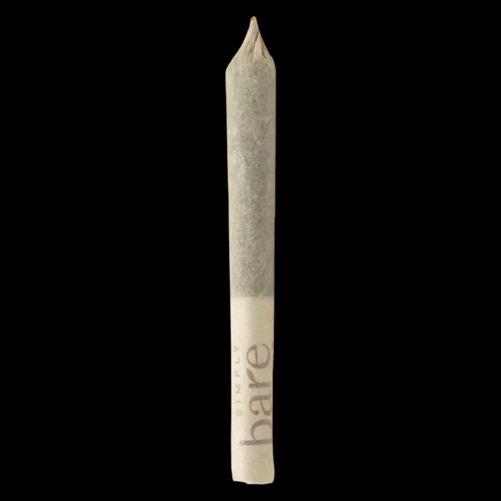 Simply Bare Fruit Loopz pre-roll with light tan paper and visible branding on filter tip
