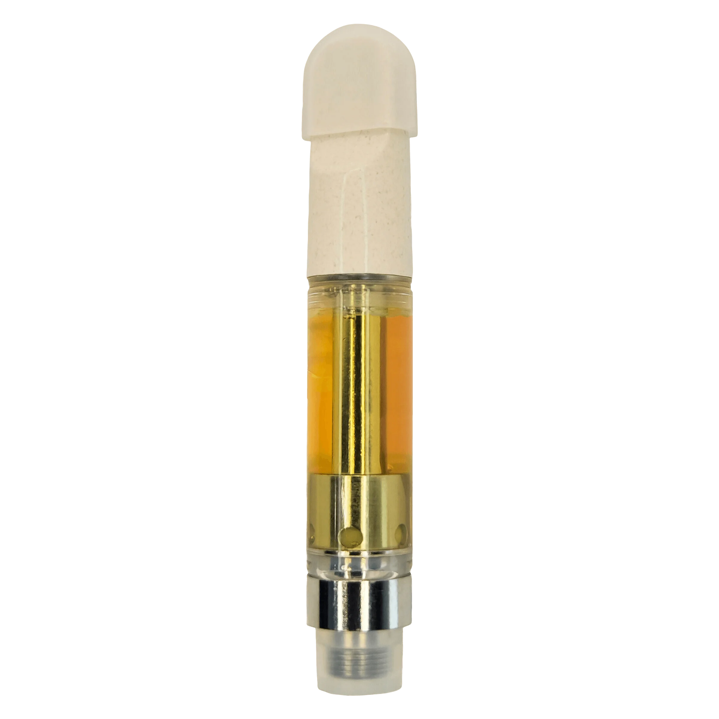 Wildcard Extracts Small Batch Resin 510 thread cartridge with amber cannabis oil, silver metal base, and cream ceramic mouthpiece