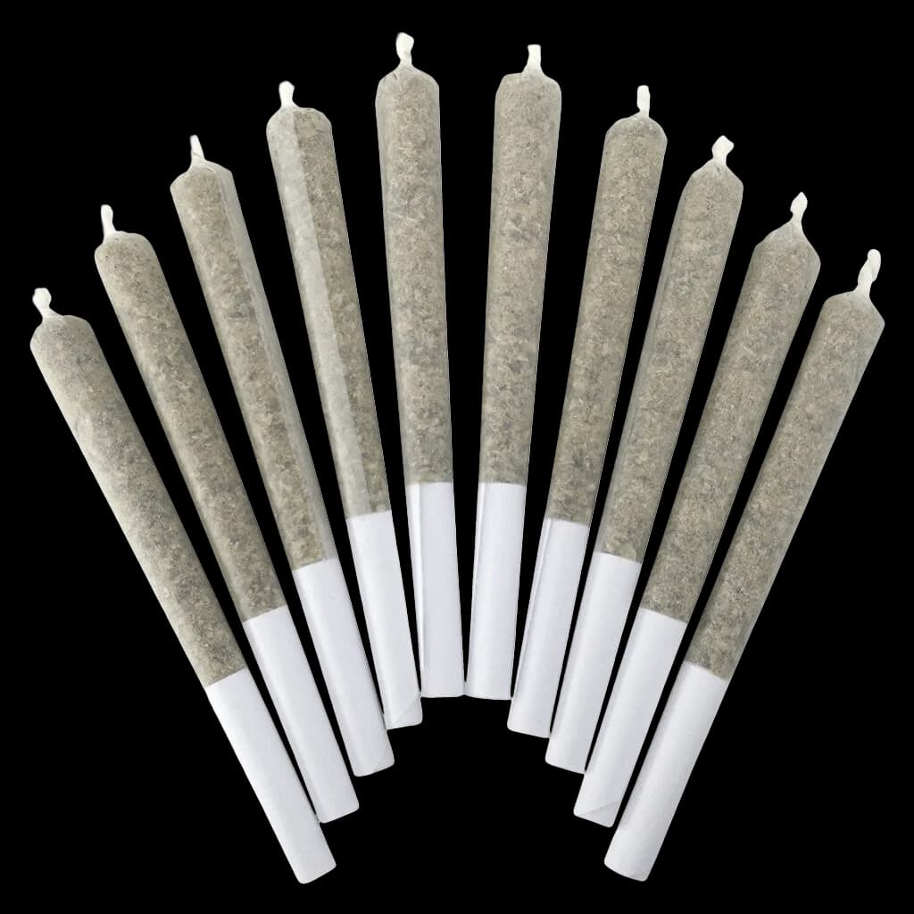 Paquet de 10 pré-roulés White Chocolate de BC Doobies avec filtres blancs et fleur de cannabis