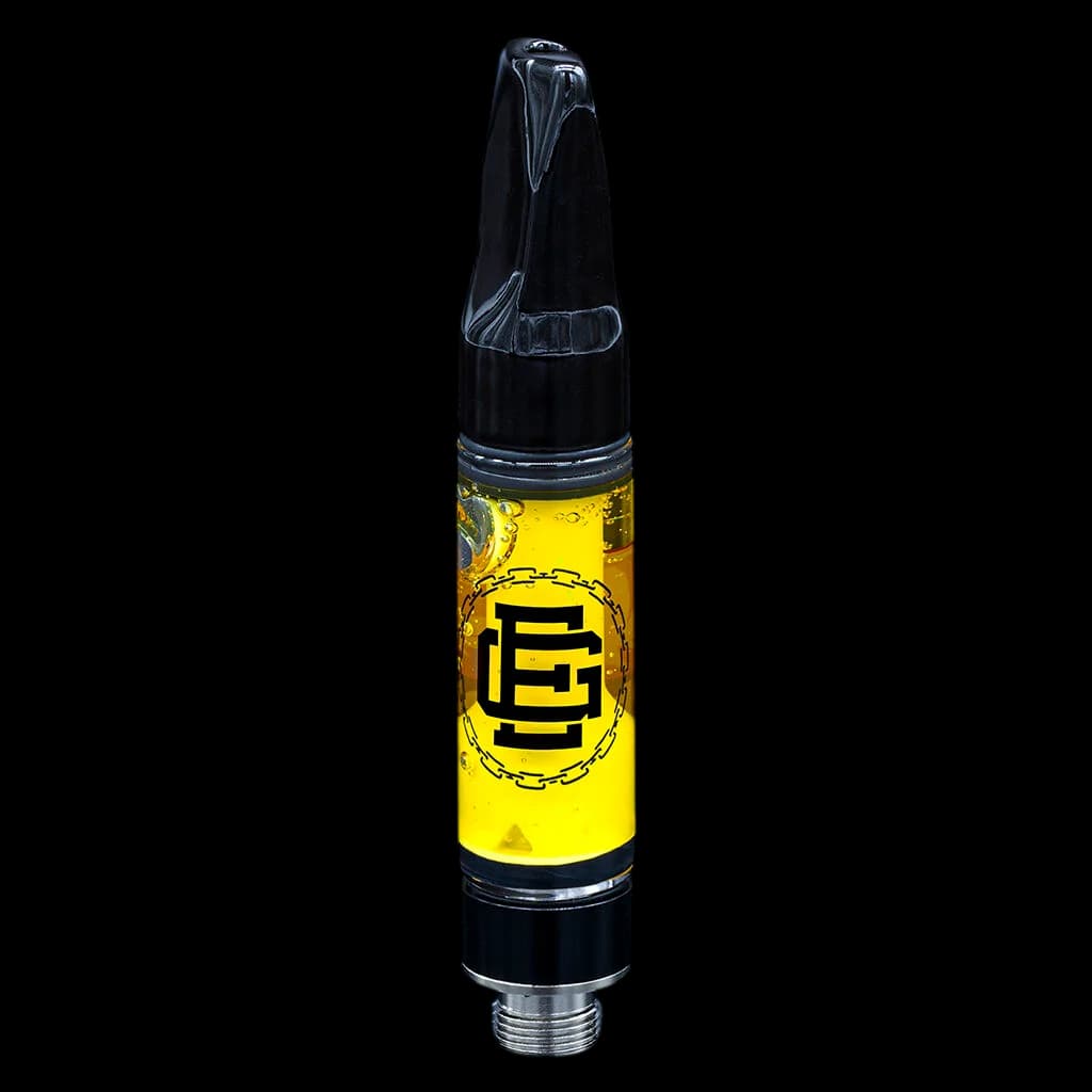 Endgame Hard Hitters Tropic Punch Liquid Diamond 510 thread vape cartridge with yellow and black packaging